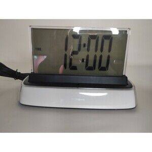 MOSHI Large LED DISPLAY Interactive Voice Response Alarm Clock White